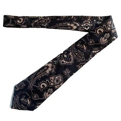 Christian Dior Paisley Patterned Black 100% Silk Tie 3.5 x 57 - Image 1 of 4