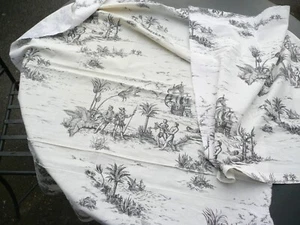 tissu vintage en coton à décors de scènes du nouveau monde - Imagen 1 de 7
