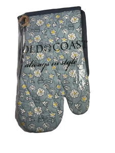 Gold Coast 3 Piece Daisy Floral Design 2 Potholders and Oven Mitt Set Old Stock - Picture 1 of 5