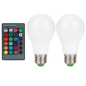 HG E27 5W RGB LED Color Changing Light Bulb With Remote Control For Home Party - Picture 1 of 24