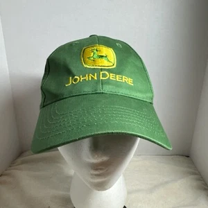 AUTHENTIC JOHN DEERE GREEN STRAPBACK BASEBALL HAT CAP FARM WEAR - Picture 1 of 5