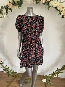 Vestido Influence Mujer Talla 8 Negro Floral Corte Abierto Espalda Nuevo KM56 - Imagen 1 de 12
