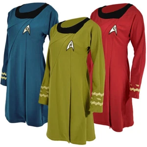 Cosplay TOS Female Duty Uniforms The Original Series Blue Red Starfleet Dresses - Picture 1 of 26