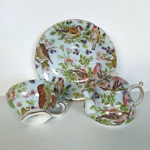 Mayfair Sammlung von Jay. Salz und Pfefferstreuer Vögel & Blumen vergoldete Borte Set - Bild 1 von 11
