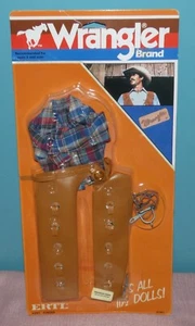 1980 WRANGLER BRAND 11.5" DOLL FASHION CHAPS WESTERN SHIRT, SPURS ERTL #292 - Picture 1 of 2