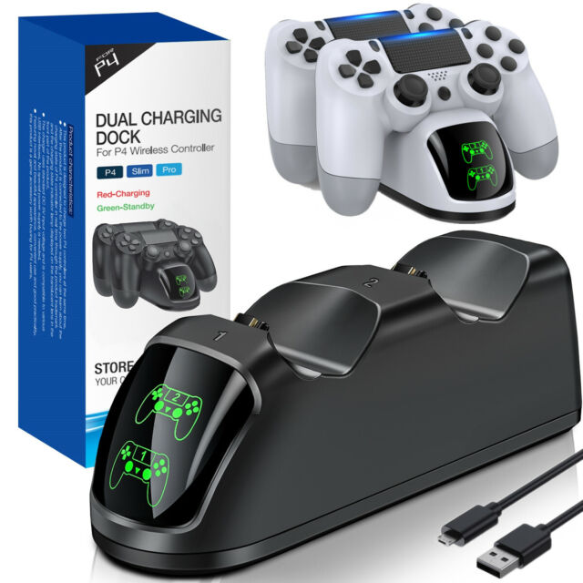 Cargador de controlador PS4, estación de carga dual PS4 para controlador  Playstation 4, puerto de carga rápida actualizado, estación de carga remota  PS4, repuesto para cargador de controlador PS4 Dualshock 4 : Videojuegos 