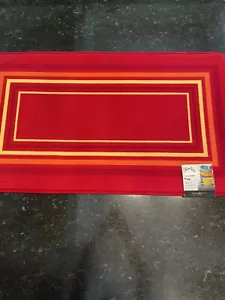 FIESTA Red Stripe Foam Kitchen Rug 20” x 36” DUET/SCARLET~NWT~ - Picture 1 of 5