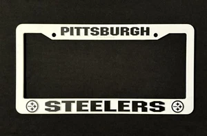 Pittsburgh Steelers License Plate Frame Rico White F2301 Vintage **READ** - Picture 1 of 5