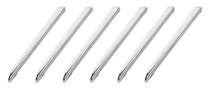 6PK Spatula Scoops, 6.3" - Stainless Steel - Rounded / Pointed End - Eisco Labs - Picture 1 of 2