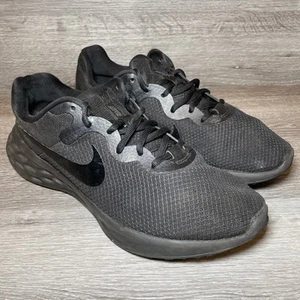 Nike Entrenadores Para Hombres Talla UK 11.5 Revolution 6 Triple Negro Malla Zapatos para Correr - Imagen 1 de 13
