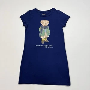 Girl’s Polo Ralph Lauren Polo Bear Short Sleeve T-Shirt Dress Size Small - Picture 1 of 4