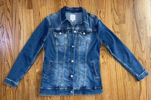 Damen Jeansjacke LulaRoe bestickt Blumen Größe M mit Taschen - Bild 1 von 9