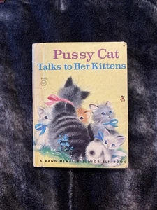 Vintage Pussy Cat Talks to Her Kittens - 1942- Rand McNally Junior Elf Book - Picture 1 of 7