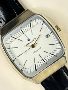 TRAFALGAR Vintage 1970’s Men’s Automatic Gold Date Dress Watch - Picture 1 of 5