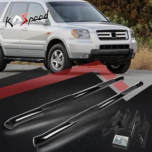 3" Black Running Board Round Side Step Nerf Bar for 01-08 Honda Pilot/Acura MDX - Picture 1 of 6
