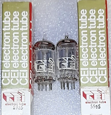 Пара 5965 (12AV7) CEI NOS вакуумные трубки, TV-7D протестирован - будет комбинировать доставку - Изображение 1 из 3