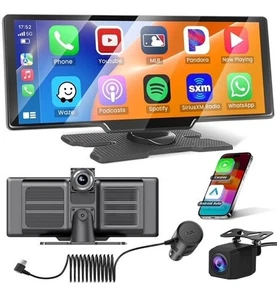 9.3 inch 2ch dash cam Wireless Carplay Car truck Android Auto back up camera - Picture 1 of 13