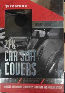 Firestone Seat Covers for Cars, Trucks, SUVs and Vans, 2-Pack Faux Leather - Picture 1 of 5