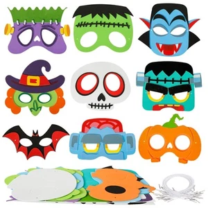 9er Pack Halloween Masken - DIY Basteln für Kinder, Kreativ Machen Sie Ihre eigenen Schaumstoff Sti... - Bild 1 von 7