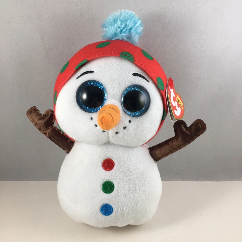 Ty Beanie Boos 2025 DAVE the Christmas Holiday Snowman 6" Stuffed Animal Toy