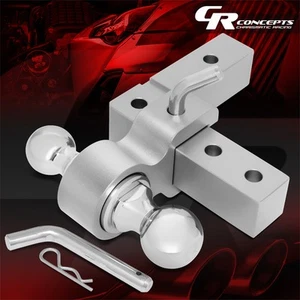 ALUMINUM 6"DROP/RAISE ADJUSTABLE DUAL BALL TRAILER TOW TOWING HITCH 2" RECEIVER - Foto 1 di 6