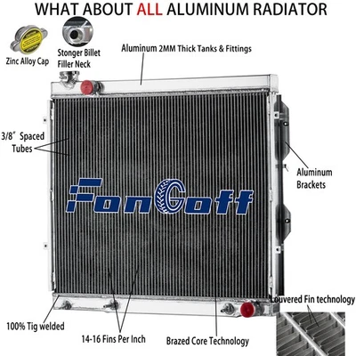 4 Row Aluminum Radiator Fits 2001-2007 2004 2005 Toyota Tundra Sequoia 4.7L V8 - Image 1 of 4