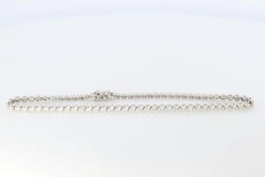 Platinum Diamond Tennis Bracelet. PT850 round diamond Tennis bracelet. 1CTW - Picture 1 of 8