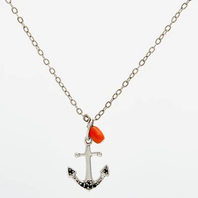 Collana Con Ancora In Corallo Argento Tateossian – NL1233 - Immagine 1 di 4