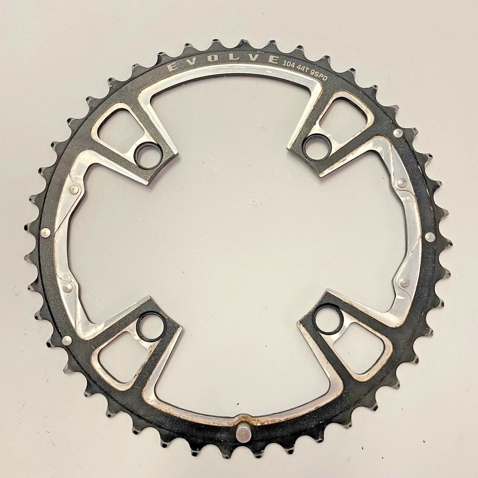 Anillo de cadena Race Face 44T Tooth Evolve 9 velocidades 104BCD negro MTB 4 pernos Foto 1 de 3