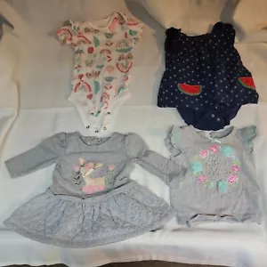 4 Piece Lot Girls 6-9 & 9 Months and Dress , Shirt, one piece - Picture 1 of 6