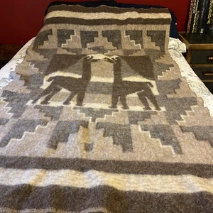 Hilados Y Tejidos Pucara Peruvian Alpaca & Wool Blanket Throw 79”x52” - Picture 1 of 15