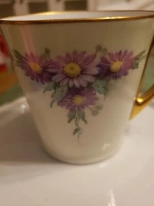 Antique BAVARIAN Tea CUP ASTER and Gold Trending Purple matches saucer my site - Picture 1 of 5