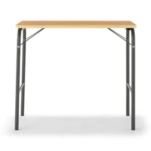 MUJI Foldable Wood Steel Pipe Table Dark Gray 80cm x 50cm x 70cm New - Picture 1 of 8