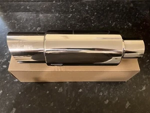 HKS Style Slash Cut 3.5" Polished Stainless Steel Exhaust 2.5" Inlet UK STOCK - Picture 1 of 3