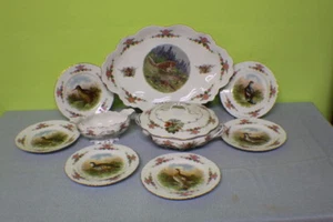 Servicio de comida de porcelana bosque salvaje caza motivo M&Z Austria Altrohlau * 6016 - Imagen 1 de 12
