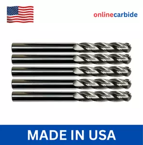 5 Stück 1/8 Zoll VHM Schaftfräser - 4 Flöte Kugel Nase Center Cutting CNC USA - Bild 1 von 3