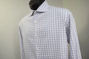 Peter Millar Vestito Camicia Plaid Manica Lunga Bottoni Uomo Taglia Media - Foto 1 di 8