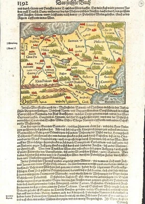 Antique map, POLAND,  Von Sarmacia / Konigreich Polandt, Munster, 1628 - Image 1 of 2