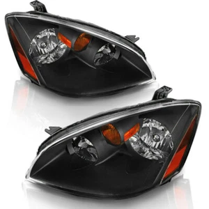Par de faros de esquina ámbar para Nissan Altima 2002-2004 carcasa negra de 4 puertas - Imagen 1 de 7
