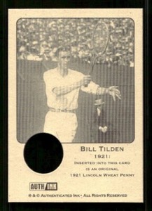 #TN0206 BILL TILDEN 1921 Penny Collector Tennis Coin Card