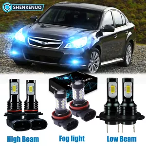 For Subaru Legacy 2010-2014 8000K 6X LED Headlight High Low Beam + Fog Light - Bild 1 von 12