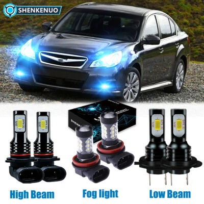 Faro LED de haz alto bajo + luz antiniebla para Subaru Legacy 2010-2014 8000K 6X Foto 1 de 4