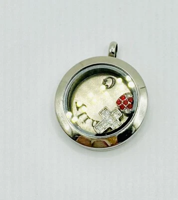 Medallón Personal Colgante ORIGAMI BÚHO Familia con Corazón y Cruz Intercambiable Foto 1 de 4