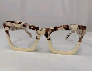 Zeelool Stylish Vintage Eyeglasses Benitez Square Two-Tone Frame Clear Lense - Picture 1 of 5