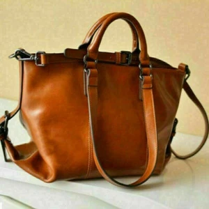 Damen große Tasche Schulter Handtasche weiches Leder Umhängetasche Tasche Hobo Handtasche braun - Bild 1 von 6