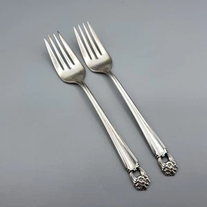 Vintage 1847 Roger Bros Eternally Yours Silverplate Flatware 2 Salad Forks - Picture 1 of 8