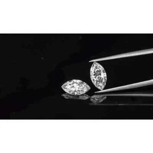 Loose CVD Lab Grown Diamond 2x4 mm Marquise D color FL CLARITY Certified Pair(2) - Picture 1 of 8