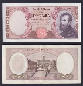 Banconota Italia 10000 lire Michelangelo 1970 P.-97d SPL++/XF++ - Picture 1 of 1