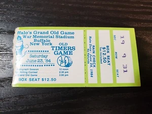 Talón de boleto clásico de béisbol Old Timers 23/06/84, Buffalo, NY, 13 jugadores de la Corte  - Imagen 1 de 3