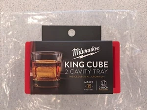 Milwaukee Tool King Cube Whiskey Ball, 2 Cavity Tray, 2" Cubes Rare Promo Item - Picture 1 of 7